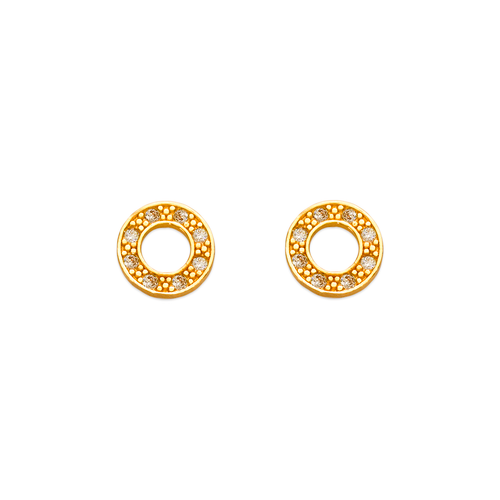 343-129 Donut Pave CZ Stud Earrings