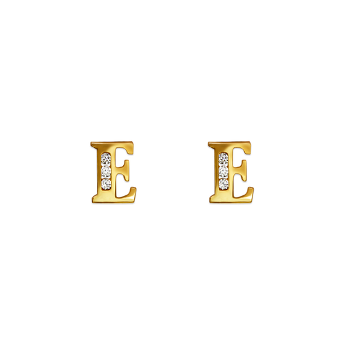 583-102E Initial "E" Stud Earrings