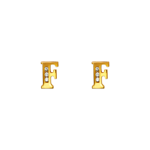 583-102F Initial "F" Stud Earrings