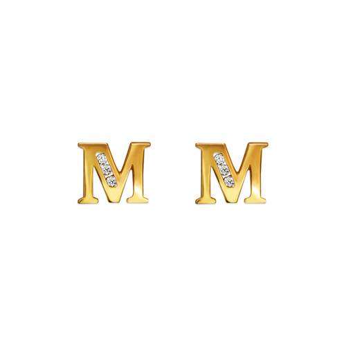 583-102M Initial "M" Stud Earrings