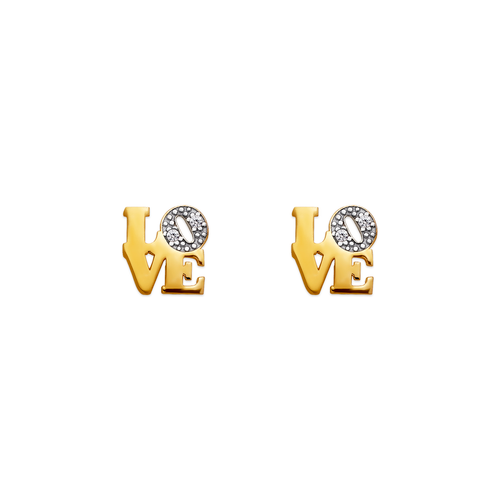 343-137 Love Pave CZ Stud Earrings