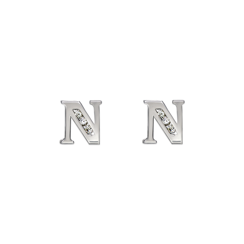 583-102WN Initial "N" Stud Earrings