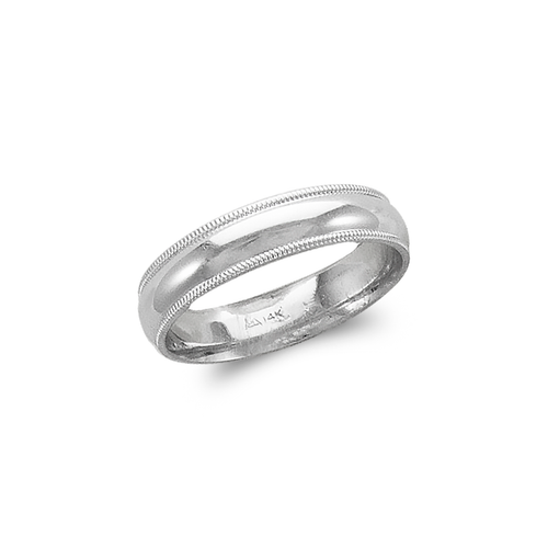 579-013W 5mm Milligrain White Wedding Band