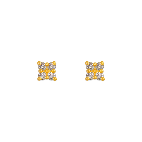 343-205 Square CZ Stud Earrings