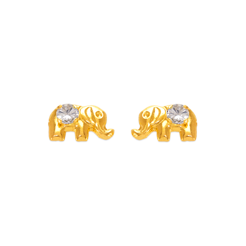 343-213 Elephant CZ Stud Earrings