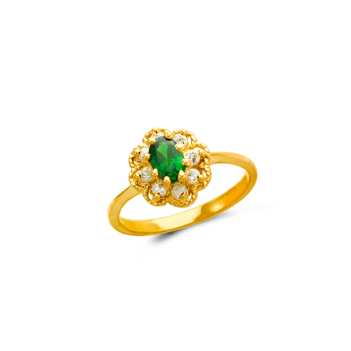 673-078 Ladies Flower CZ Ring