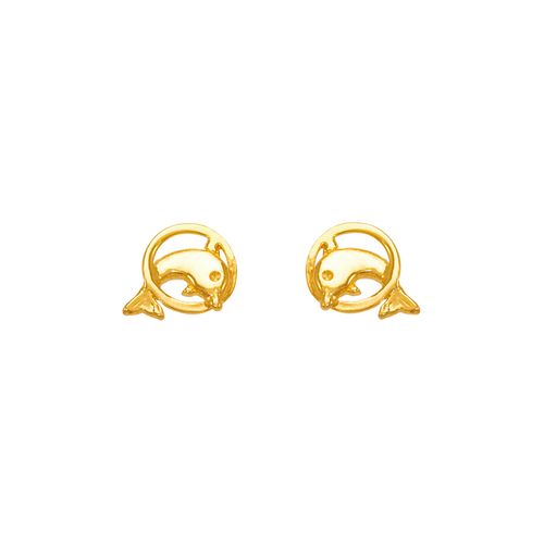 343-219 Dolphin Ring Stud Earrings