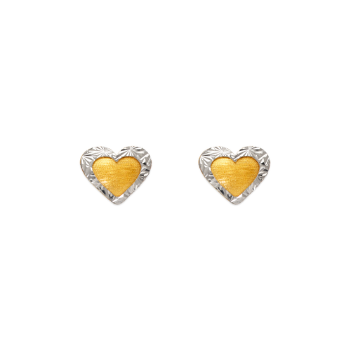 343-223 Diamond Cut Heart Stud Earrings