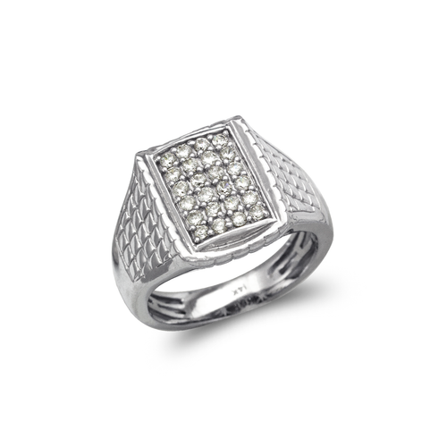 679-007W Men's White Cluster CZ Ring