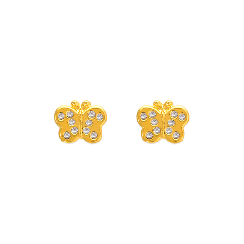343-228 Butterfly CZ Stud Earrings