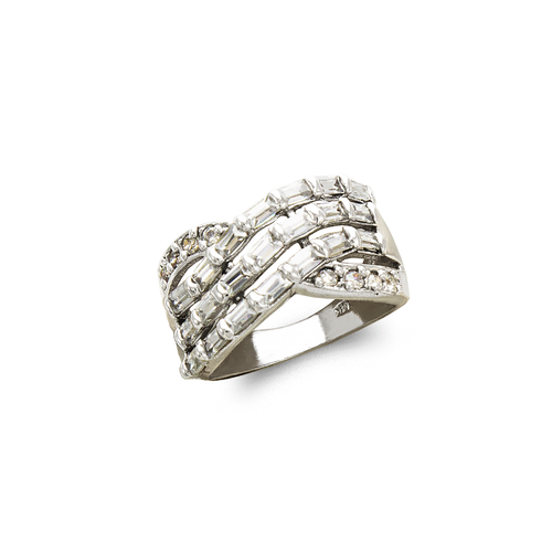 673-502W Ladies White Fashion CZ Ring