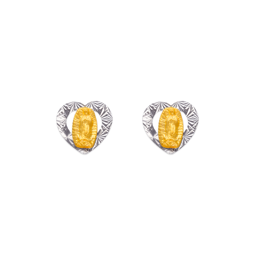 343-304 Virgin Mary Heart Stud Earrings