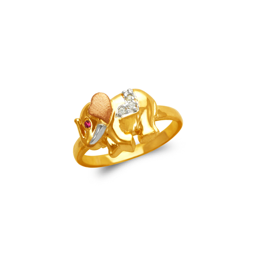 673-749 Ladies Small Elephant Fashion CZ Ring