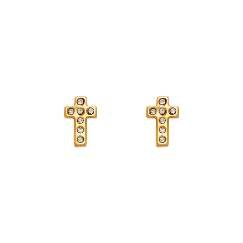 343-321 Cross CZ Stud Earrings