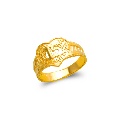 678-008 Ladies 15 Anos Heart Filigree Ring