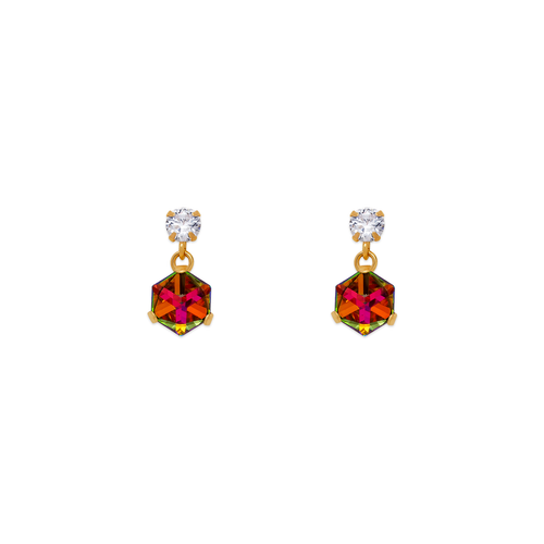 343-404 Disco Cube CZ Stud Earrings