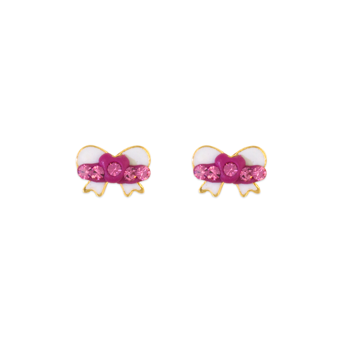 343-505 Ribbon Enamel CZ Stud Earrings