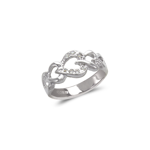 873-357W Ladies Fashion White Heart CZ Ring