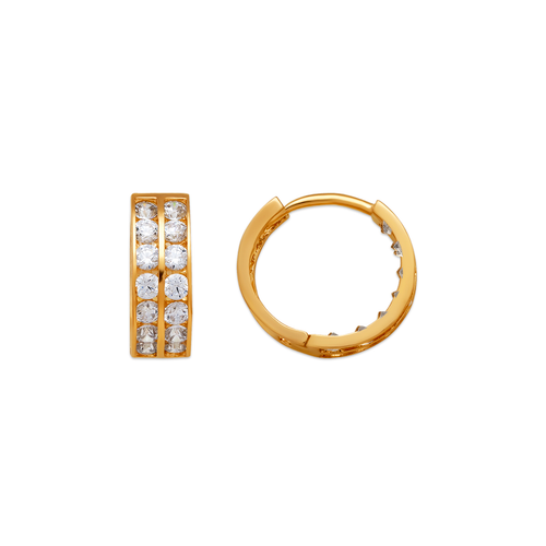 443-054 12mm Huggie CZ Earrings