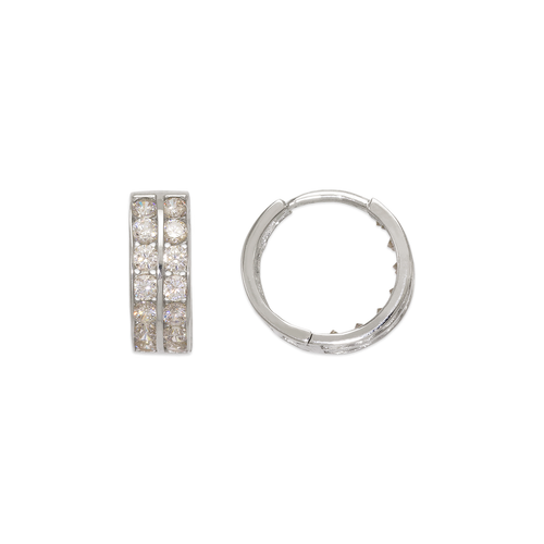 443-054W 12mm Huggie CZ Earrings