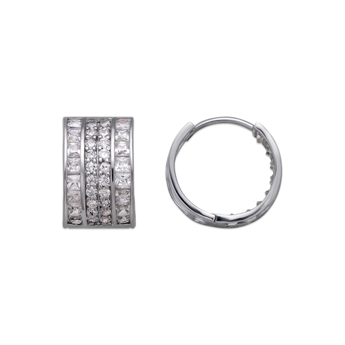 443-058W 14mm Huggie CZ Earrings