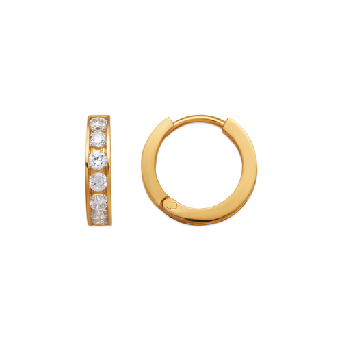 443-064 14mm Huggie CZ Earrings