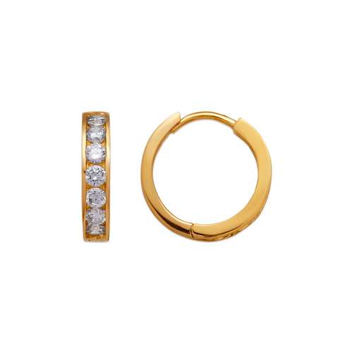 443-065 18mm Huggie CZ Earrings