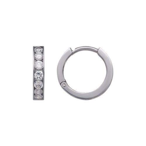 443-065W 18mm Huggie CZ Earrings