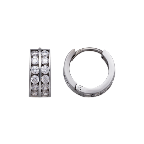 443-066W 16mm Huggie CZ Earrings