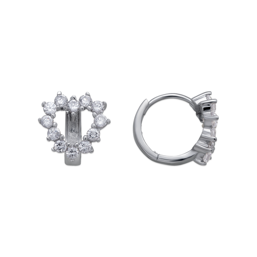 443-101W Fancy Heart CZ Earrings