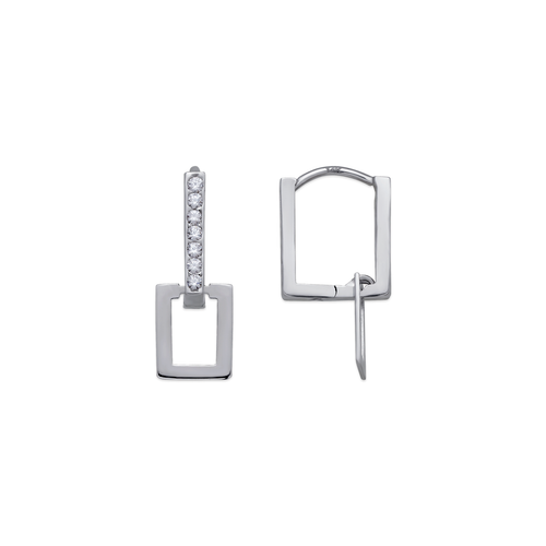 443-102W Fancy Square CZ Earrings