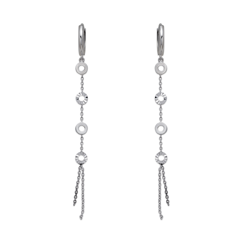 443-108W Fancy Linked Circle CZ Earrings