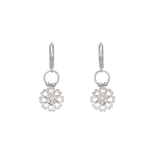 443-117W Fancy Flower CZ Earrings