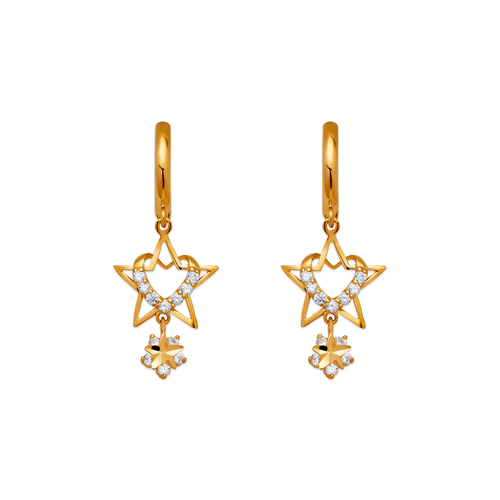 443-118 Fancy Heart and Star CZ Earrings