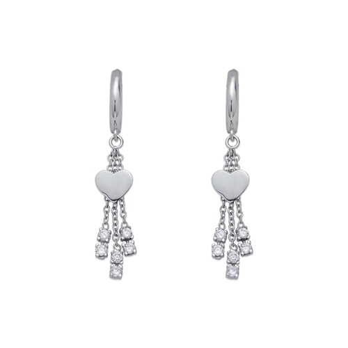 443-119W Fancy Heart CZ Earrings