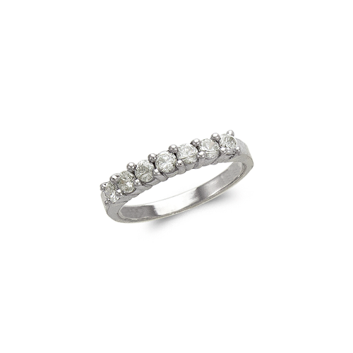 673-590W Ladies Fashion White Band CZ Ring