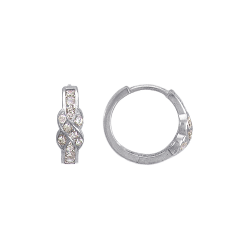 443-624W 16mm Fancy Huggie CZ Earrings