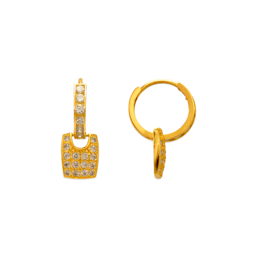 443-630 20mm Fancy Huggie CZ Earrings