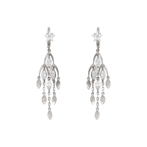 443-312W Fancy Chandelier Drop CZ Earrings