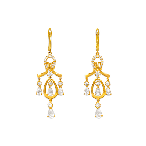 443-315 Fancy Chandelier Drop CZ Earrings