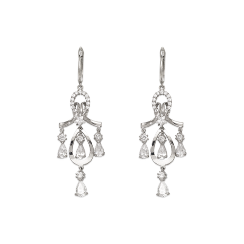 443-315W Fancy Chandelier Drop CZ Earrings