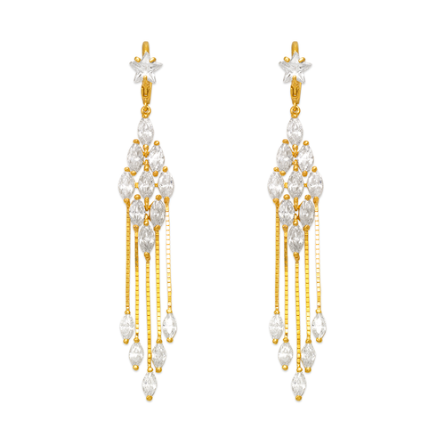 443-319 Fancy Chandelier Drop CZ Earrings