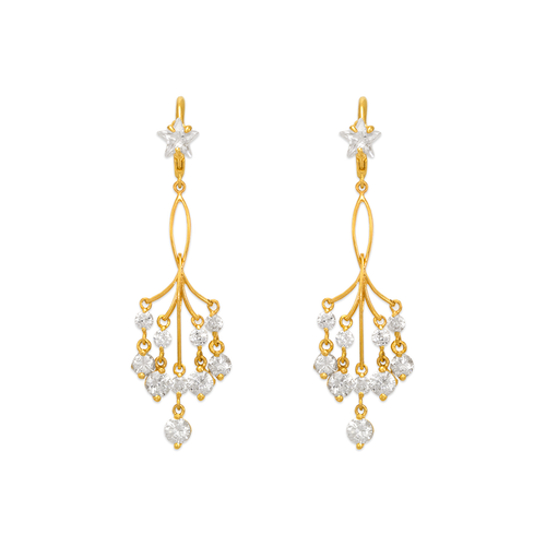 443-321 Fancy Chandelier Drop CZ Earrings