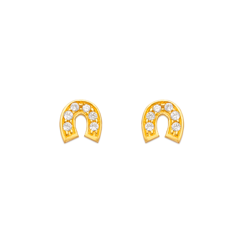 443-443 Horseshoe CZ Stud Earrings