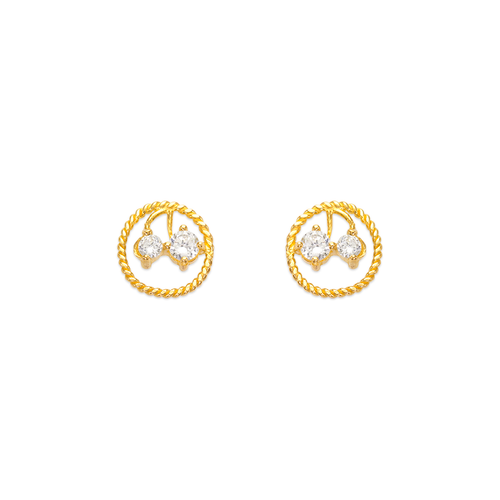 443-447 Twisted Circle CZ Stud Earrings