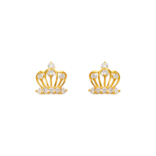 443-460 Crown CZ Stud Earrings