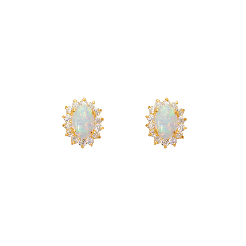 443-463 Flower Opal CZ Stud Earrings