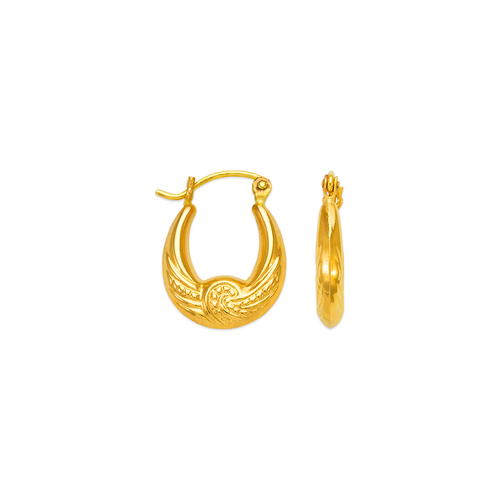 547-107 Hollow Shrimp Hoop Earrings