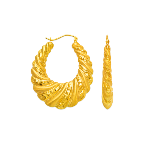 547-160 Hollow Shrimp Hoop Earrings