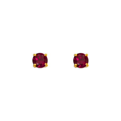 543-101DR Dark Red Garnet Birthstone CZ Screwback Stud Earrings